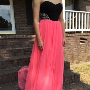 Pink & Black Prom Dress